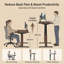 Bureau debout électrique moderne de 70,87 po, bureau de bureau réglable en hauteur en bois massif avec double moteur, 3 préréglages de mémoire et 3 trous de gestion des câbles pour le bureau personnel, assemblage facile