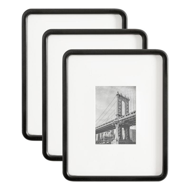 Ensemble de cadres rectangulaires arrondis en bois, Noir, L 5 po x H 7 po
