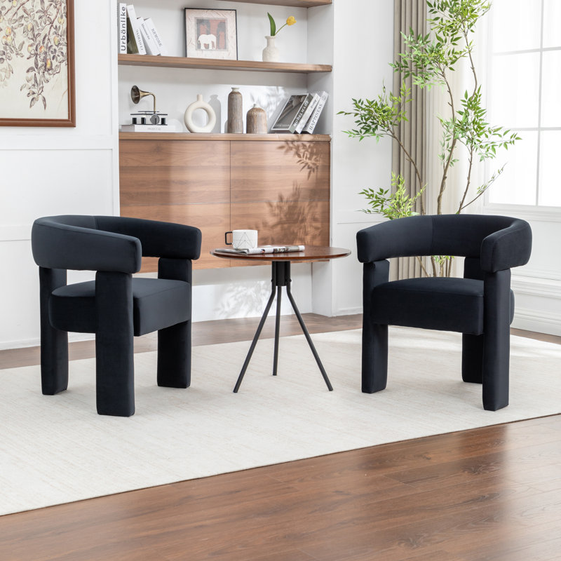 Light-Luxury Velvet Dining Chair, Black