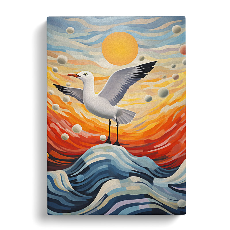 Seagull Abstract - No Frame Print, 50cm H x 35cm W x 3cm D