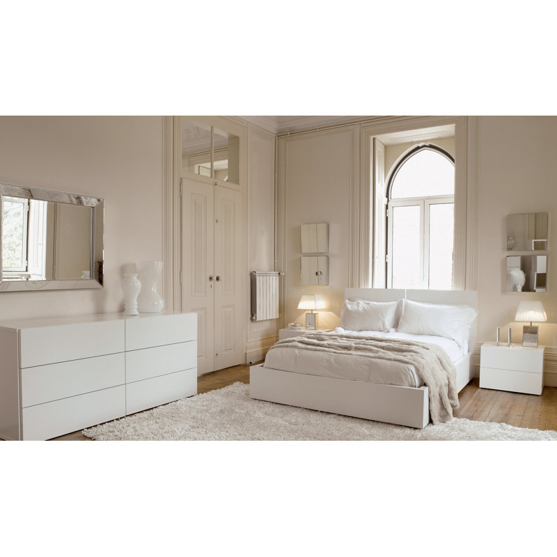 180 Cm Wide 6 Drawer Solid Wood Sideboard, Pure White