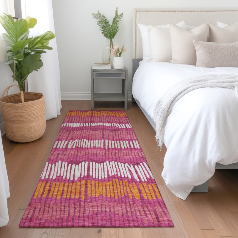 Premium Machine Washable Prisco Blush Rug, Runner 2'3" x 7'6"