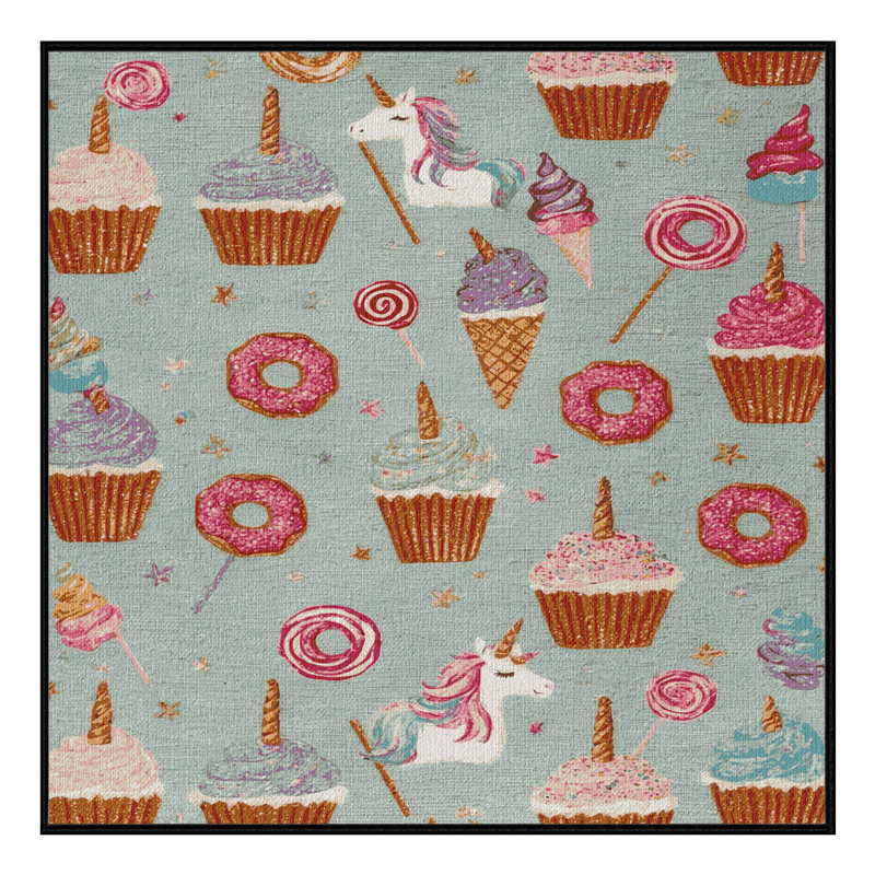  Tapis de desserts lavables à licorne, Carré 7 pi