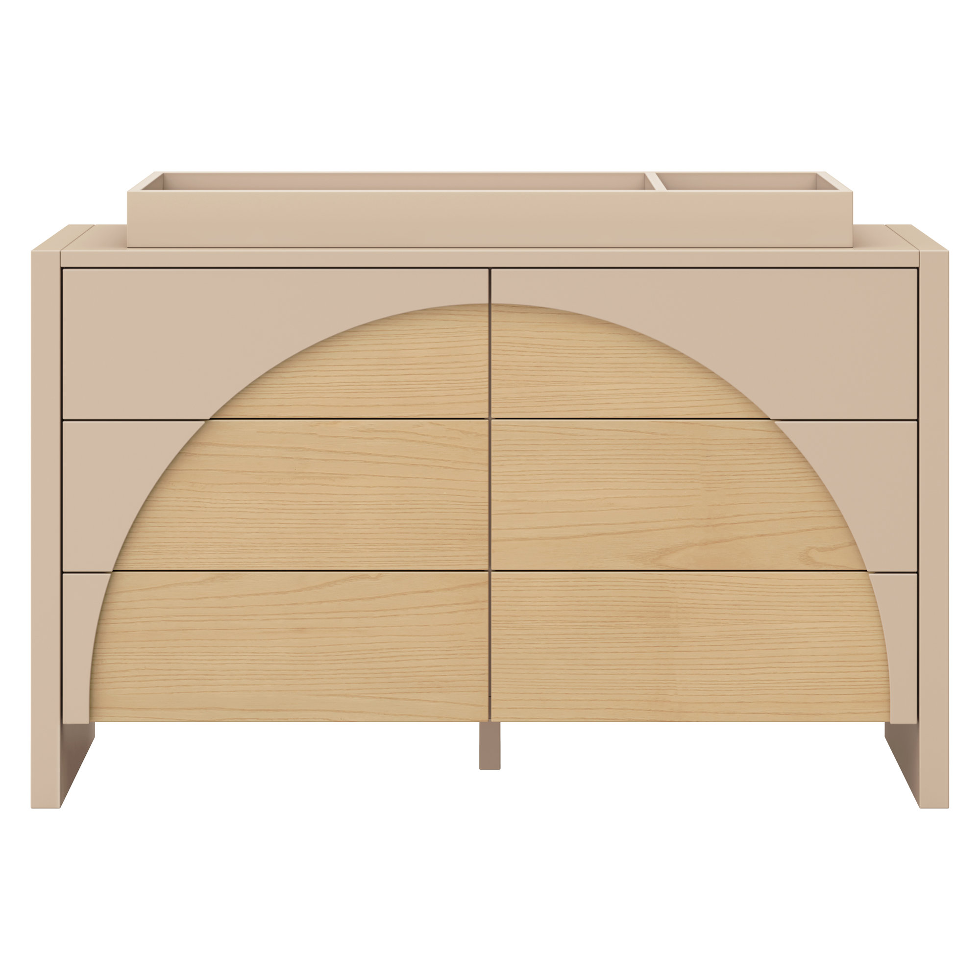 Moab 6-Drawer Assembled Dresser, Taupe/Ash