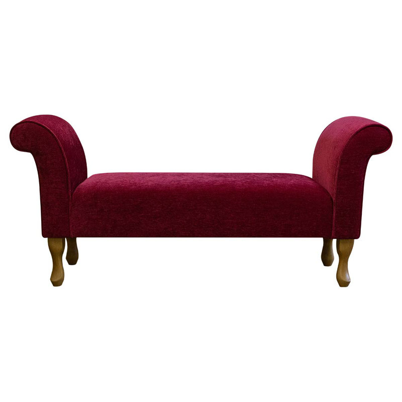 Upholstered Bench, Solid Colour, Red, 63.5cm H x 104cm W x 40.5cm D