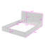 Grand lit plateforme tapissier avec tête de lit rembourrée de mousse-443429653