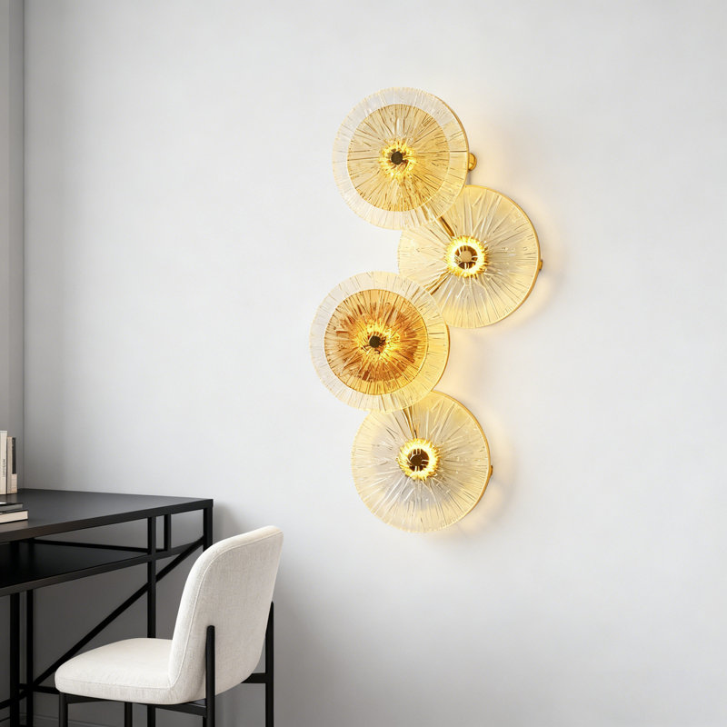 4-Light Led Modern Glass Shade Wall Sconce