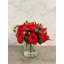 Red Rose Peony Silk Arrangement In Glass Vase