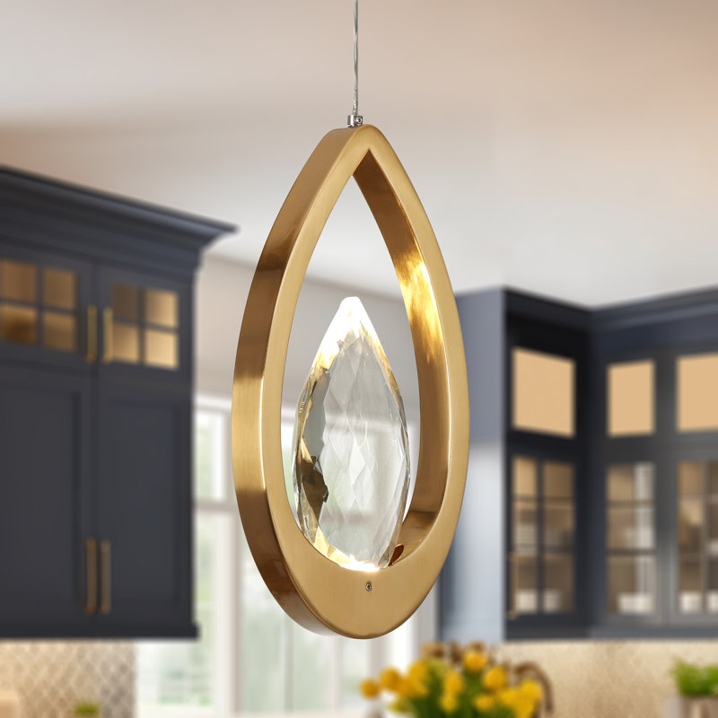 Mini-luminaire suspendu simple 1 lumière de 5,5 po avec accents de cristal Estrelita