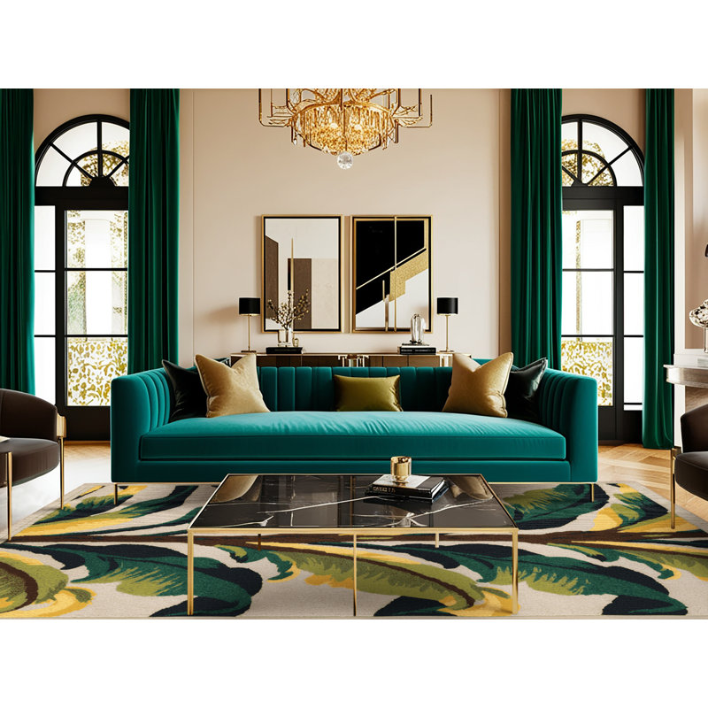  Tapis lavable à motif de bananes et de légumes, Rond 4 pi