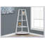 Bibliothèque d'angle moderne à 4 niveaux avec finition stratifiée blanche, idéale pour le bureau et la décoration intérieure, gain de place et élégante-323285469