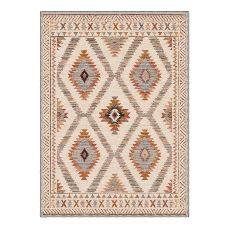 Tapis lavable à la machine Boho, Rectangle 6 pi x 9 pi