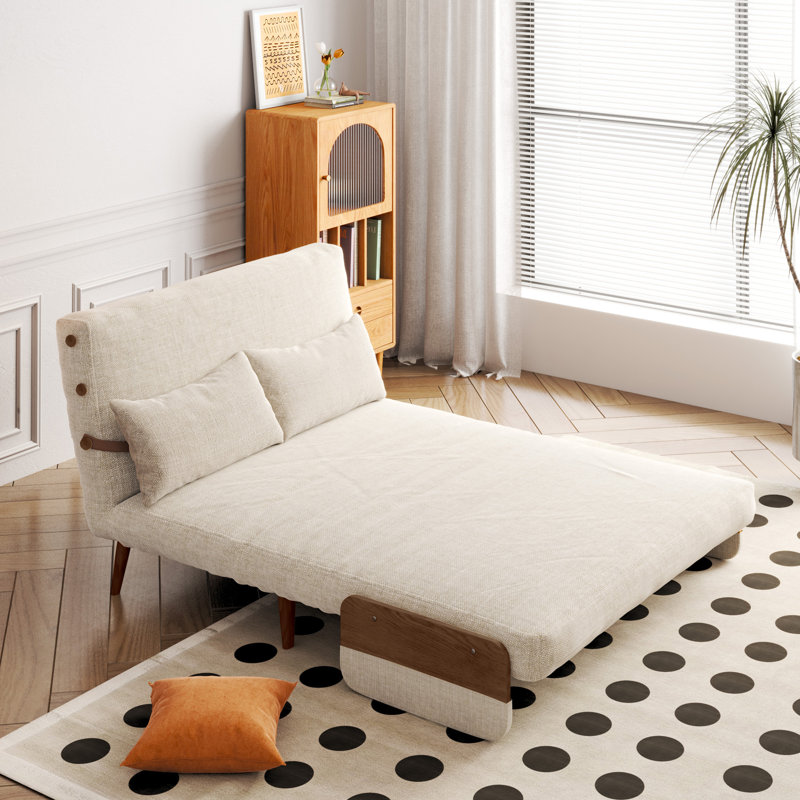 Fauteuil inclinable avec accoudoirs et canapé-lit pliable 3-en-1 de 59,06 po khania, dossier ajustable à 5 vitesses, pieds en bois massif