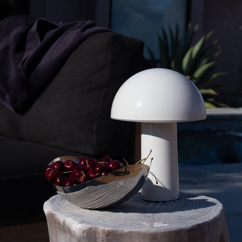 Lampe de table DEL à champignon portable 3 po Celia, Crème, crème