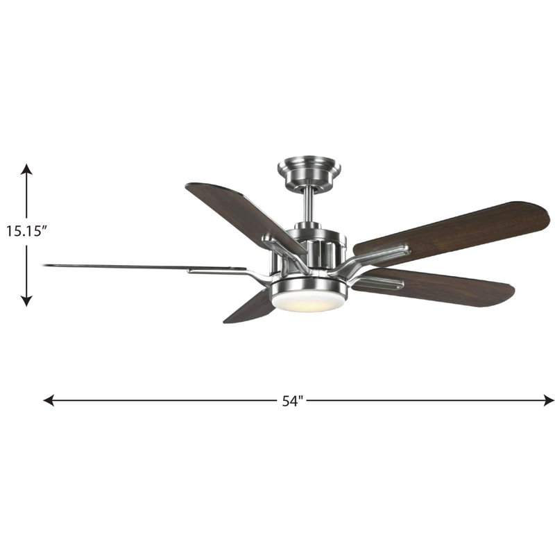 Ventilateur de plafond extérieur standard à 5 pales, couleur bourgogne, 54 pouces, avec télécommande et ensemble d'éclairage DEL inclus.