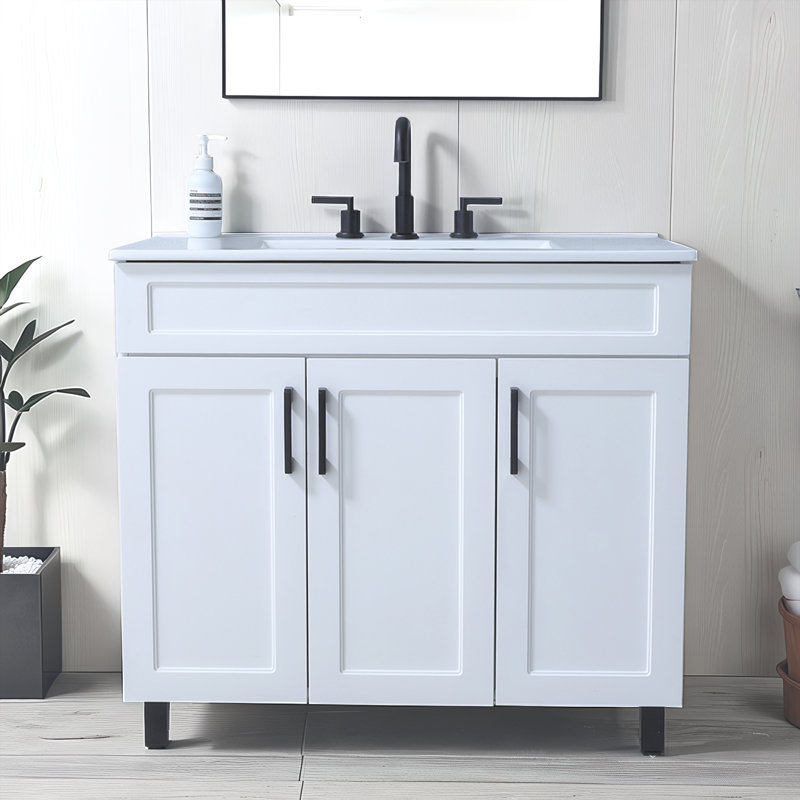 Ensemble de meuble-lavabo simple blanc 36 po