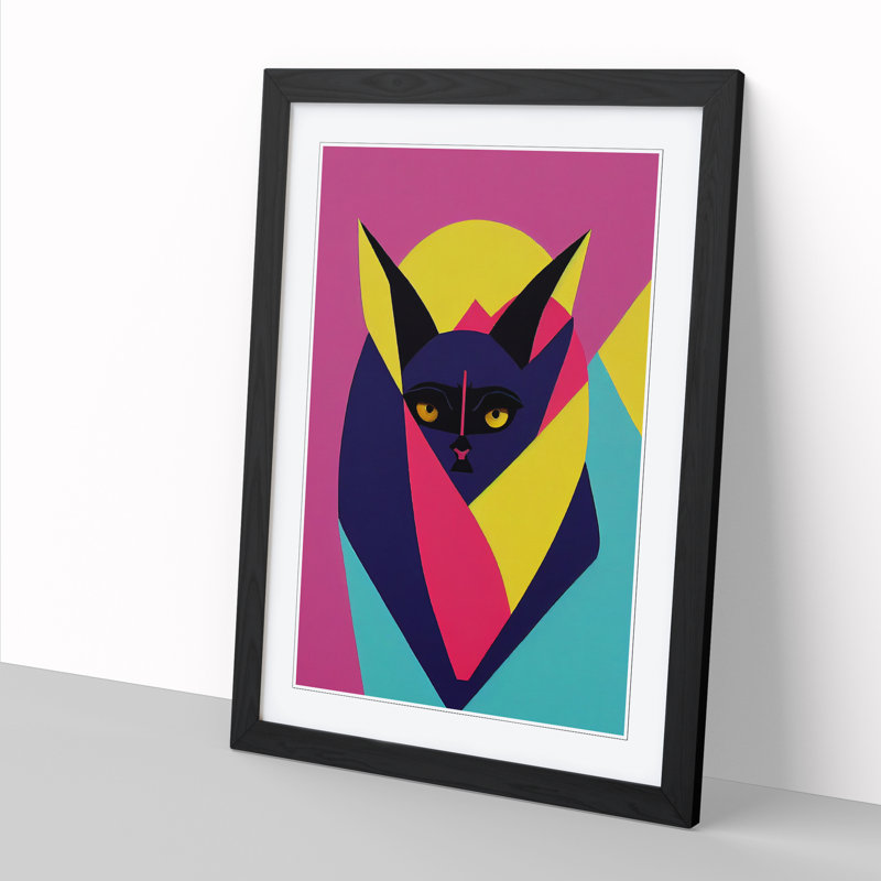 Bat Pop - Single Picture Frame Print, 34cm H x 25cm W x 2cm D, Walnut Framed
