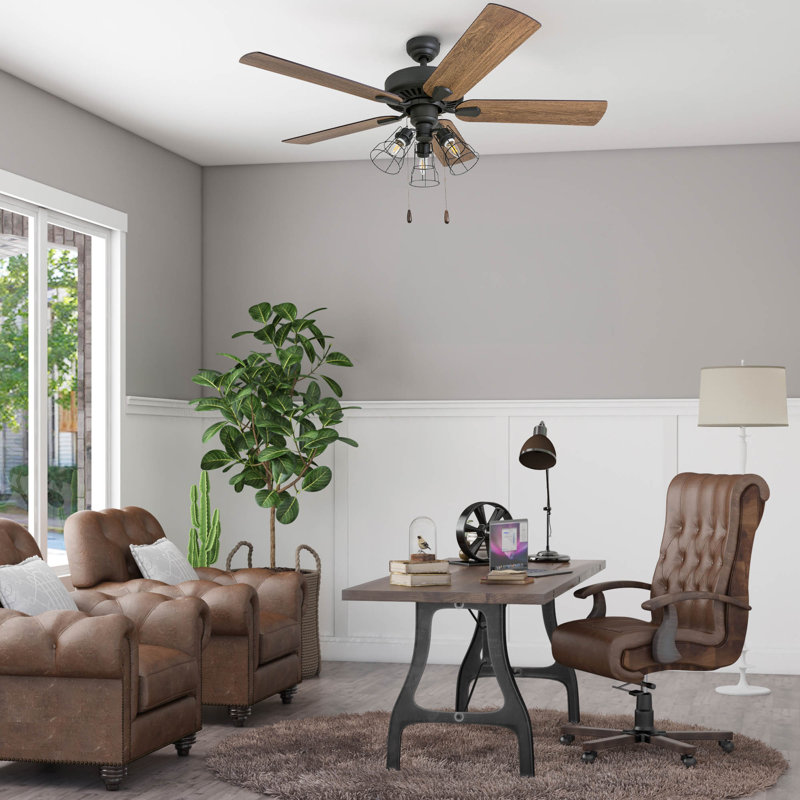 Socorro 52" Ceiling Fan with LED Light, Standard No Remote