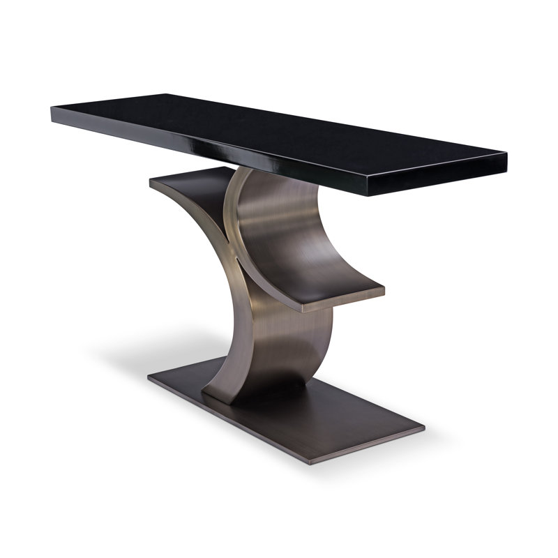 Bergamot 60'' Console Table, Antique Brushed Bronze