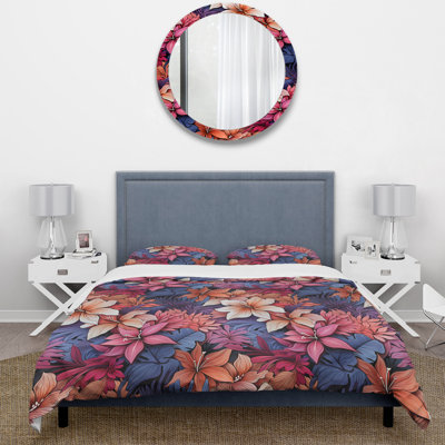 Coral Mirage Ii Tropical Pattern Duvet Cover