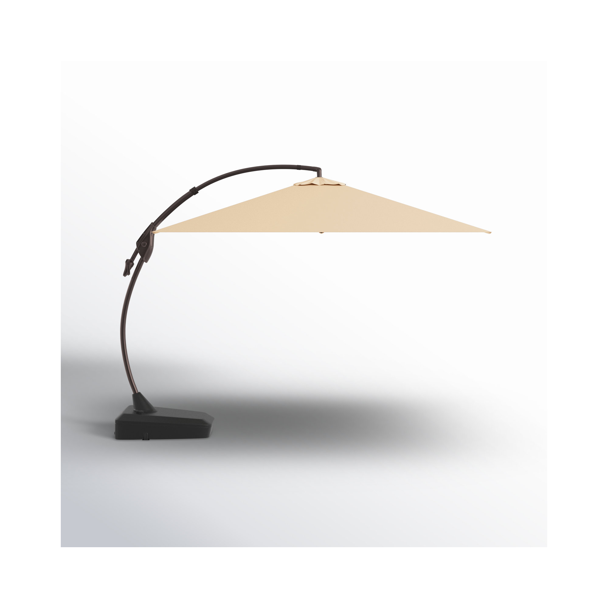 Desiree 9'10" Square Cantilever Sunbrella Umbrella, Canvas Flax