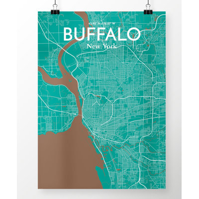 Buffalo City Map - No Frame Print