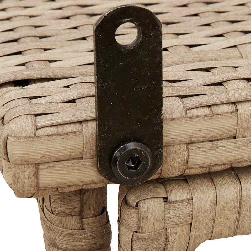 Folding Garden Table 90X51x75 Cm Poly Rattan, Beige