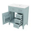 Ensemble de meuble-lavabo 30 po avec lavabo, meuble-lavabo moderne à simple cuve, meuble-lavabo autoportant avec porte, 3 tiroirs de rangement-873177876