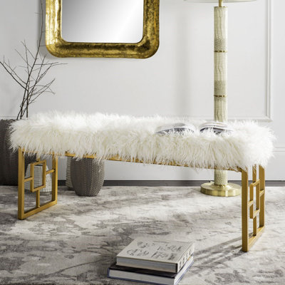 Hamazasb Faux Fur Upholstered Bench