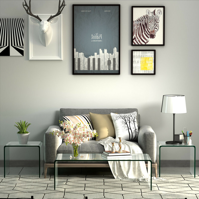 Agnela Glass Top End Table