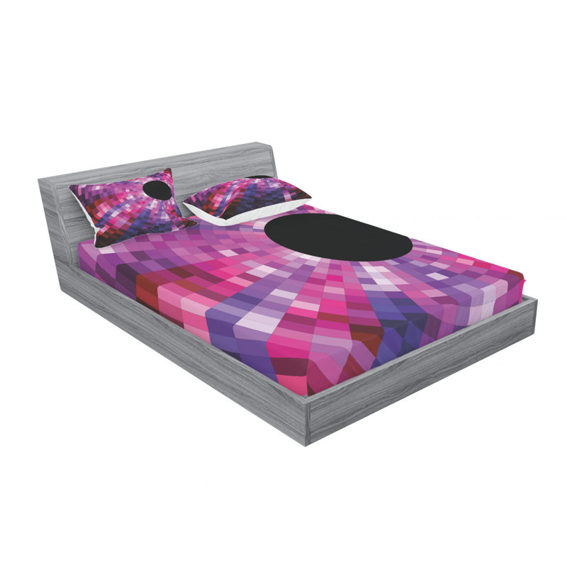 Ensemble de draps à mosaïque, Ensemble de draps pour lit double avec un drap-hou