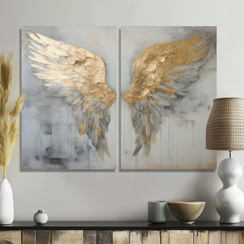 Dicha - Fantasy Wings Angel, art mural, Wrapped Canvas, Does Not Apply, 36" H x 48" W