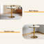 Table à piédestal 31,5 pouces de style Mid-Century moderne, table de salle à manger multifonctionnelle pour 4 à 6 personnes et grande table basse, plateau en panneau de fibres à densité moyenne pour le salon, la cuisine et le bureau