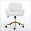 Fauteuil de bureau luxueux en forme de lapin artificiel avec base en métal doré, réglable et pivotant, pour plus de confort et de style-863043560-863043562