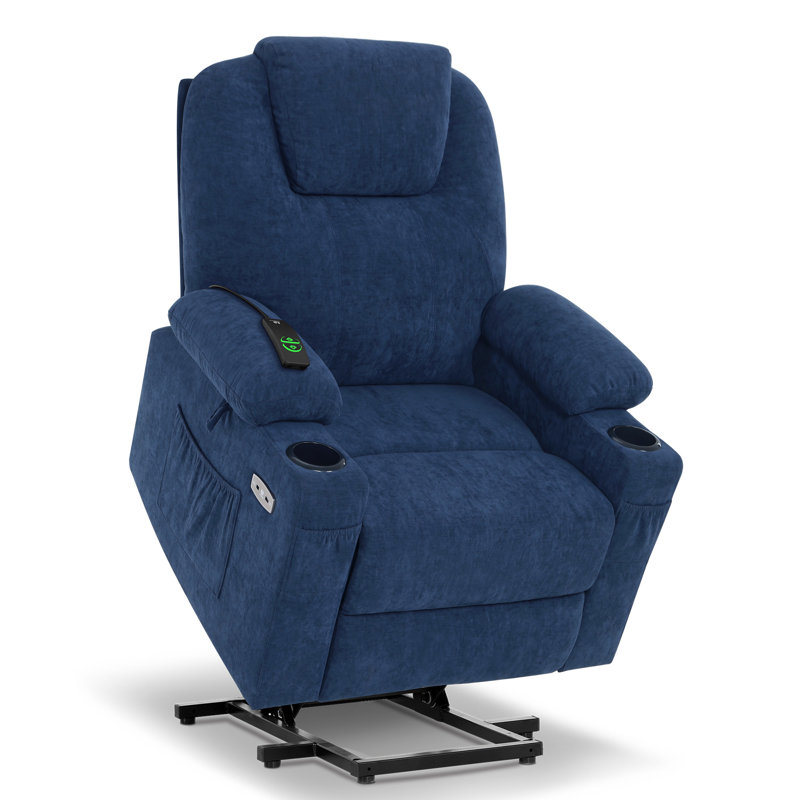 Antaysia Small Power Lift Recliner Chair Sofa with Massage and Heat for Petite Elderly, 3 Positions, Cup Holders and USB Ports, Extended Footrest, Fabric