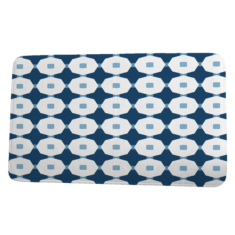 Tapis de bain Leitch, l 21 po x L 34 po, Bleu