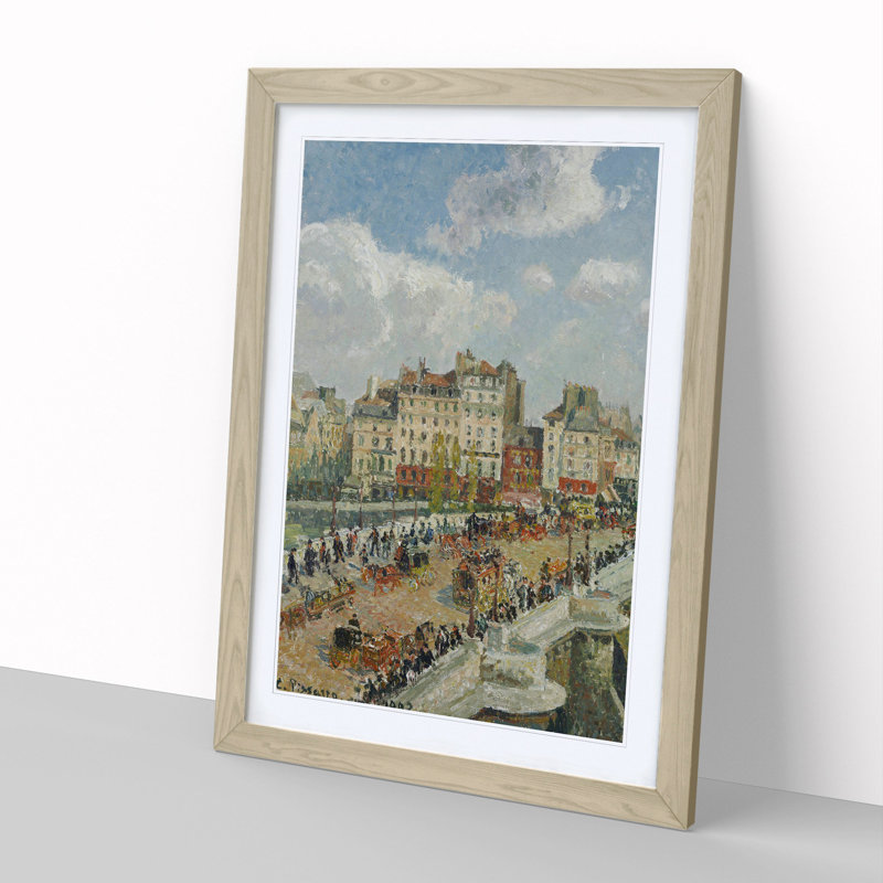The Pont Neuf by Camille Pissarro - Picture Frame Painting, Oak Framed, 48cm H x 36cm W x 2cm D