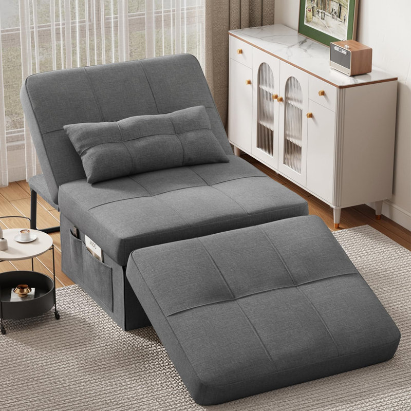 4 in 1 Convertible Chair Bed Sofa Bed,  with Adjustable Backrest and Pillow