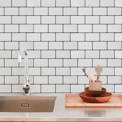 12'' W x 12'' L Peel and Stick Subway Tile,Pack of 10