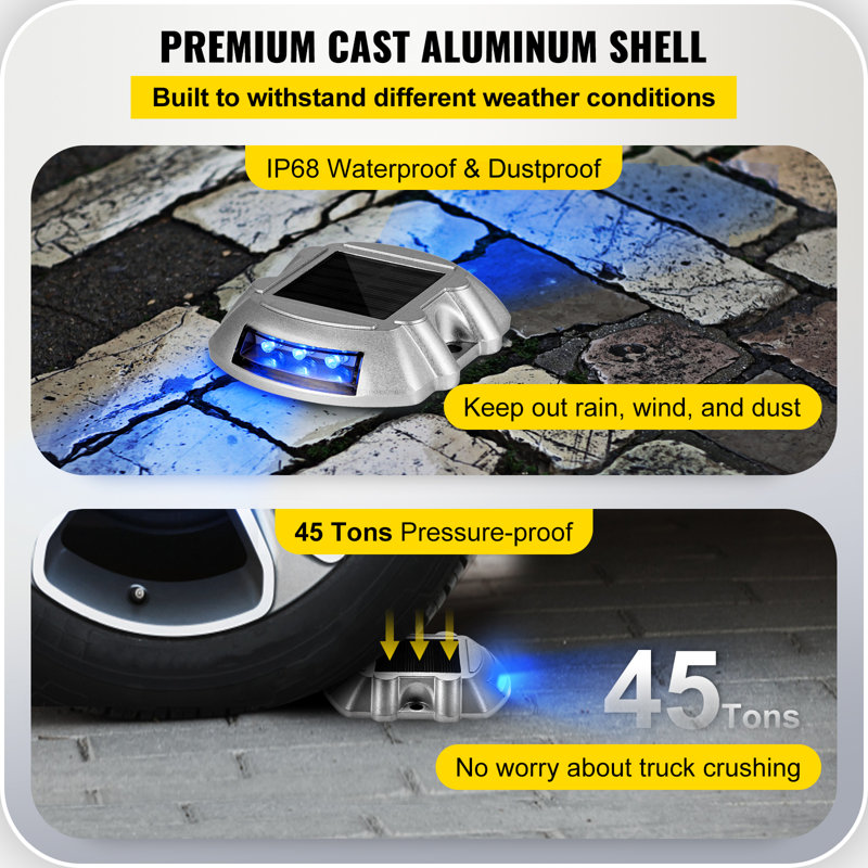 Blue LED Solar Powered Aluminum Pathway Lights Multipack