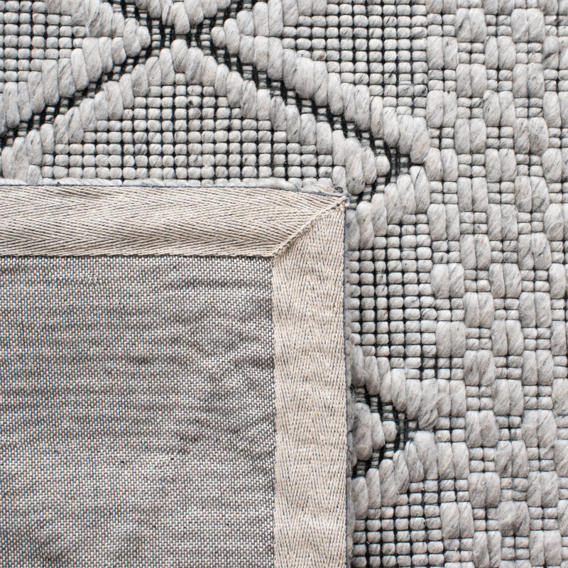 Marbella Hand Woven Wool And Cotton With Latex Geometric Rug, Rectangle 5' x 8'