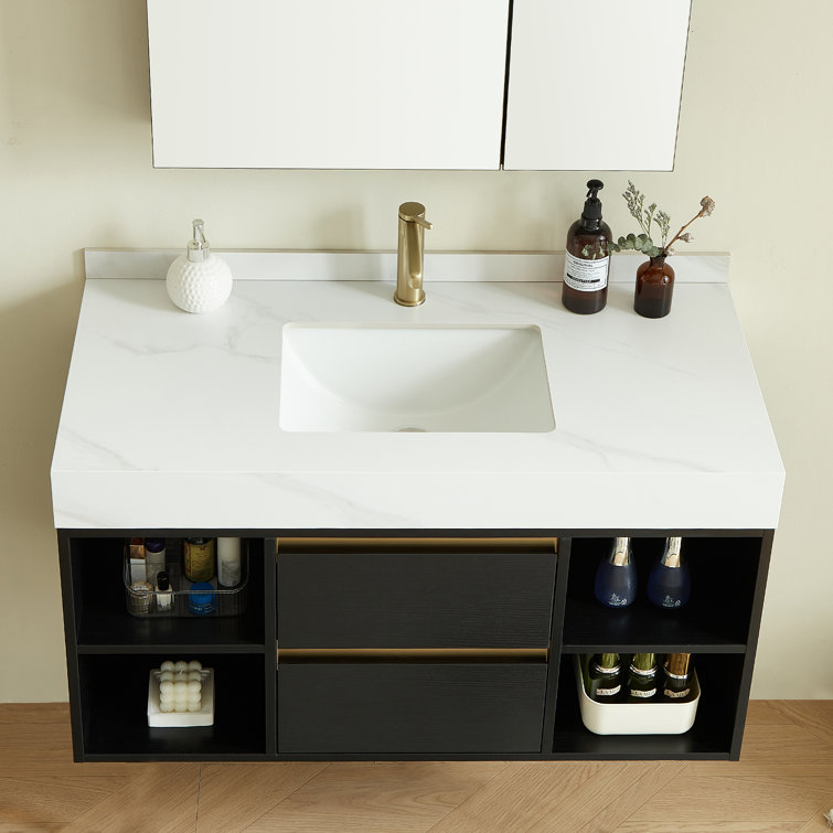 Gorana 39.4'' Single Bathroom Vanity with Cultured Marble Top