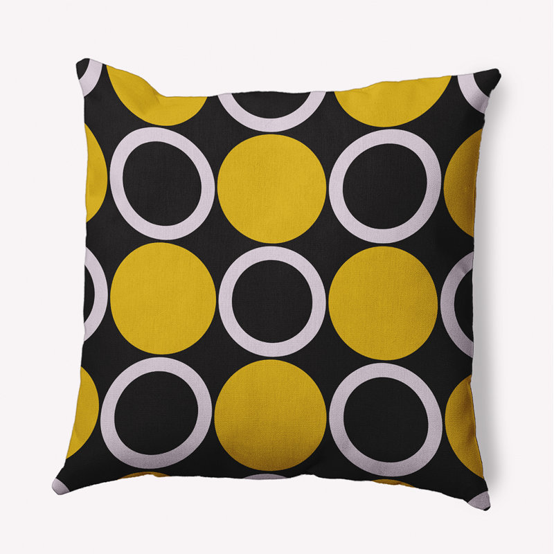  Housse et insert de coussin décoratif en polyester pour intérieur / extérieur E par Design, 18 po x 18 po, Moutarde