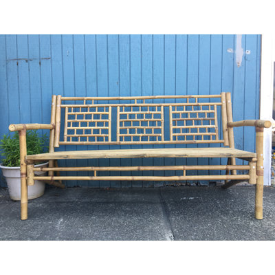 Standard Natural Bamboo Bench With Square Pattern, 54"L X 21"W X 36"H
