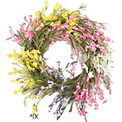 26" Blossom Wildflower Spring Front Door Wreath