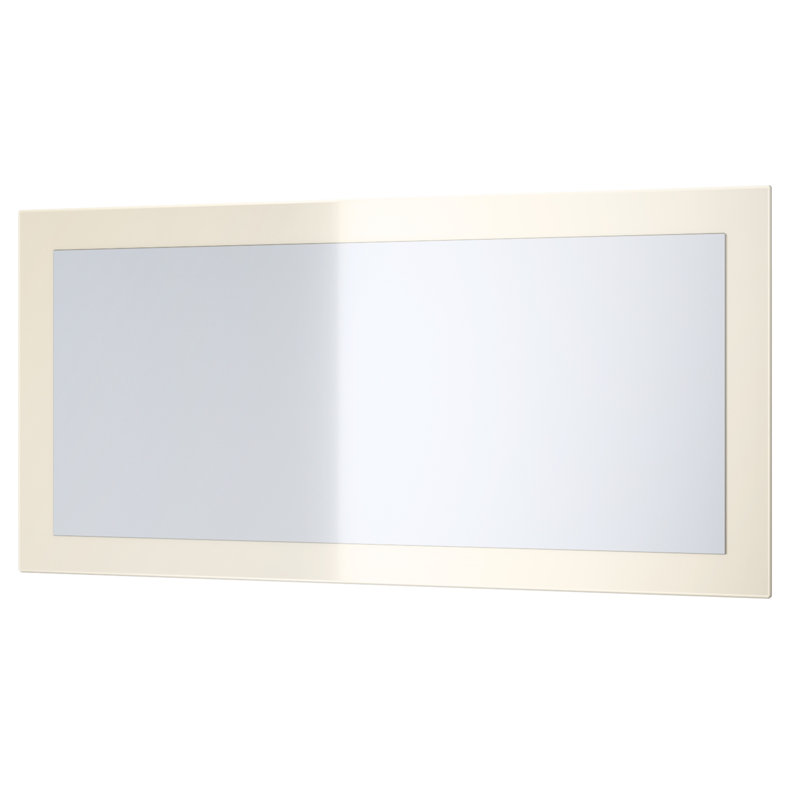 Comptche Engineered Wood Flat Wall Mirror, 89cm H x 45cm W, High-Gloss Cream