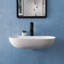 Lavabo de salle de bain mural ovale en céramique blanche