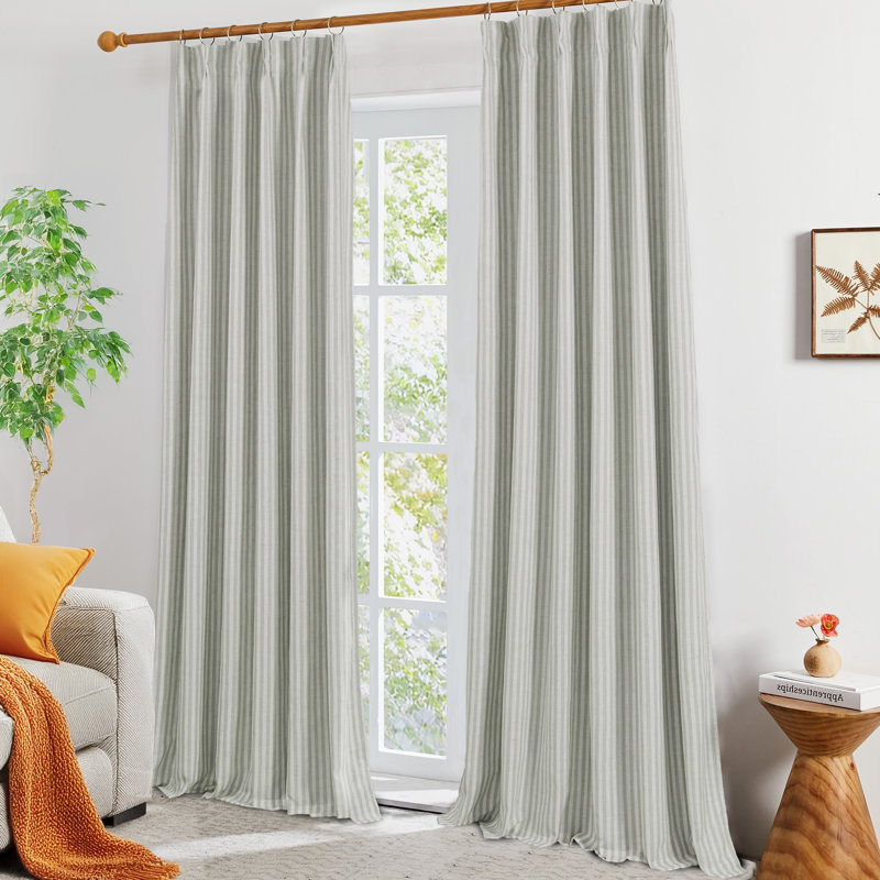 Modern Vertical Stripes Blackout Curtains (Set of 2), 39" W x 108" L, Gray