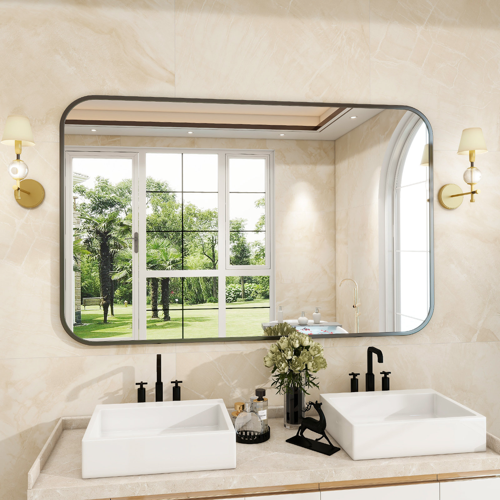Latitude Run® Metal Flat Mirror & Reviews | Wayfair