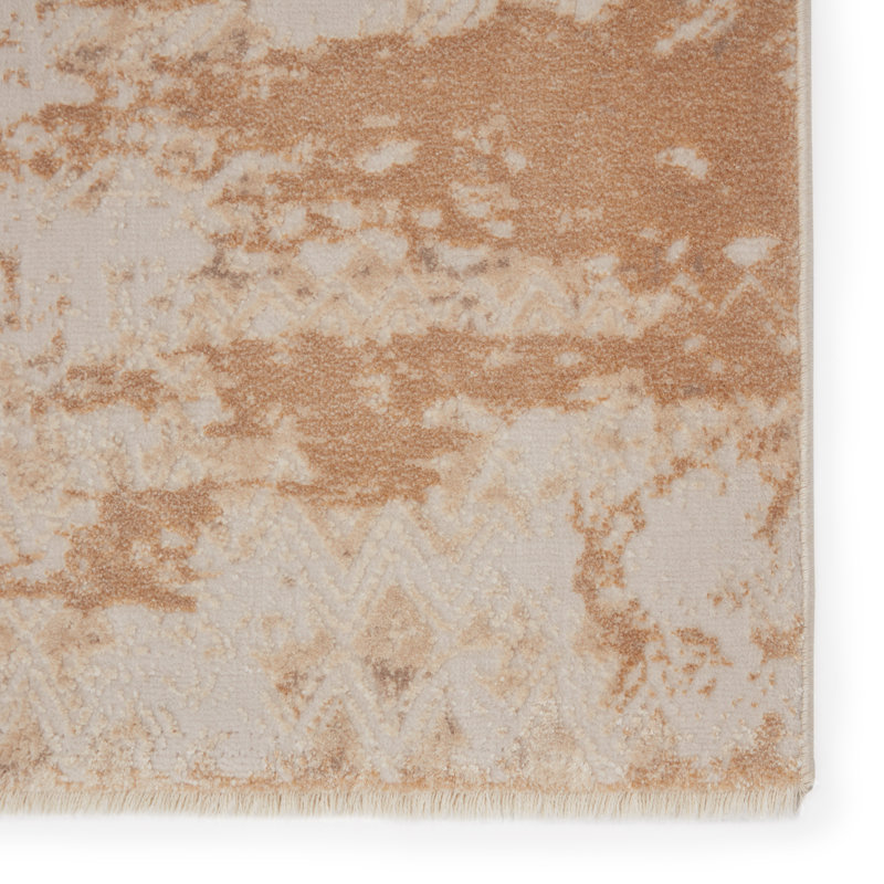 Tapis doré / beige, Tapis de couloir de 2 pi 6 po x 8 pi